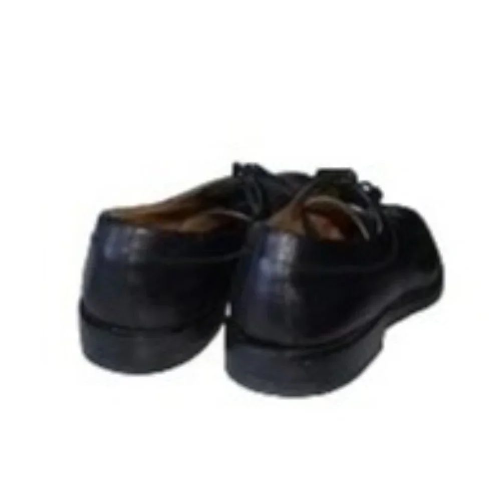 E.T. Wright black lace up split toe dress shoes mens 14‎ B (sole wear) 602562